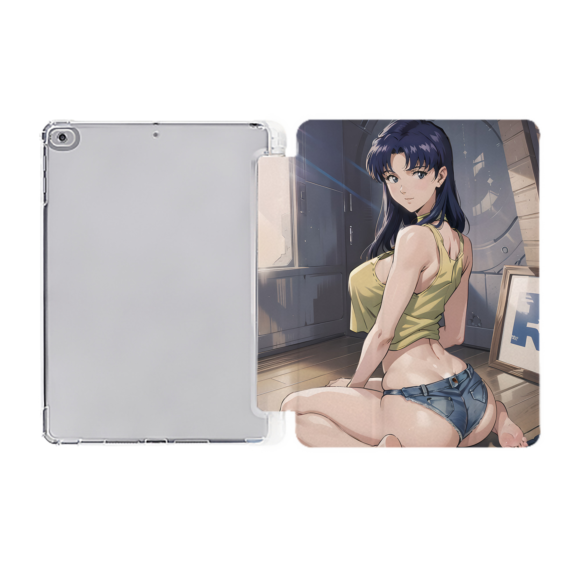 （画像用） EVA 新世紀エヴァンゲリオン IPad ケース ペン収納付き 三つ折りスタンド PUレザー×シリコン 対応機種9.5/10.5/10.9インチ
